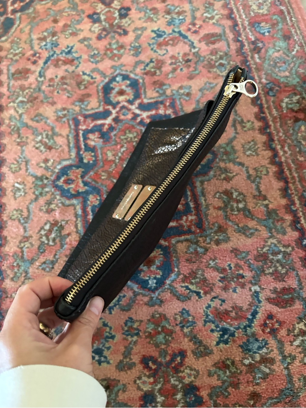 See By Chloe Black and Gold Leather Clutch - Picture 3 of 4